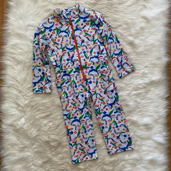 Nordstrom by Cristina Martinez Blue Face Print Jumpsuit - Picture 2 of 9